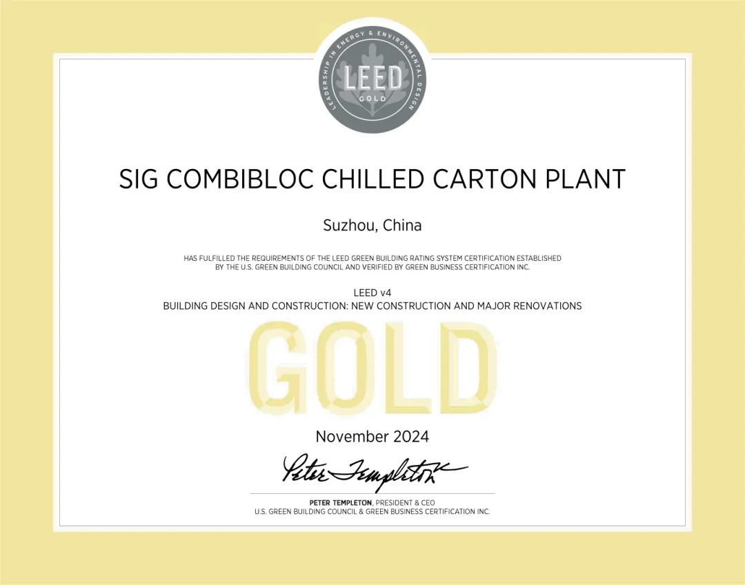 SIG 康美包蘇州工廠榮膺“2025蘇州市零碳工廠”稱號(hào)